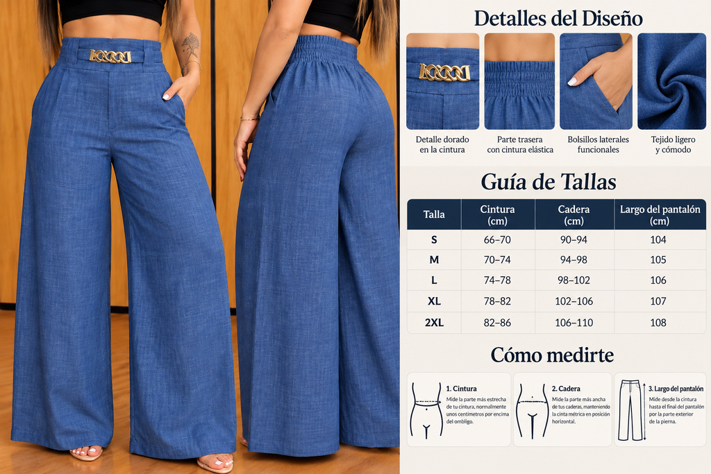 Pantalón Palazzo de Tiro Alto