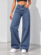 Jeans pierna ancha de tiro alto