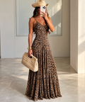 Vestido Maxi Leopardo con Tirantes Ajustables