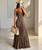 Vestido Maxi Leopardo con Tirantes Ajustables