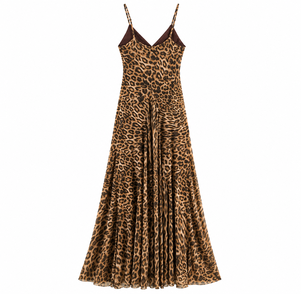 Vestido Maxi Leopardo con Tirantes Ajustables