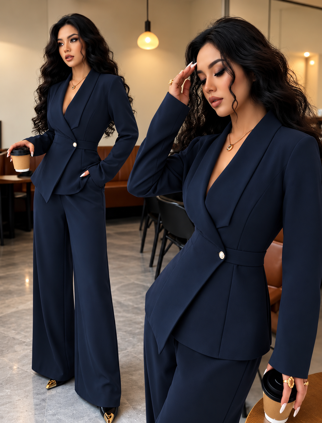 Conjunto Elegante  con Pantalón Largo