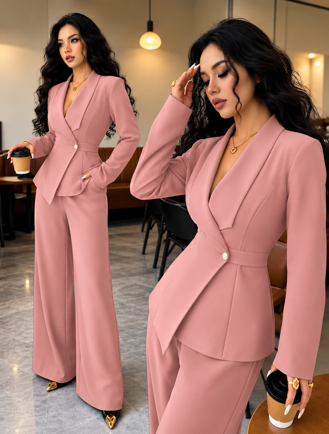 Conjunto Elegante  con Pantalón Largo
