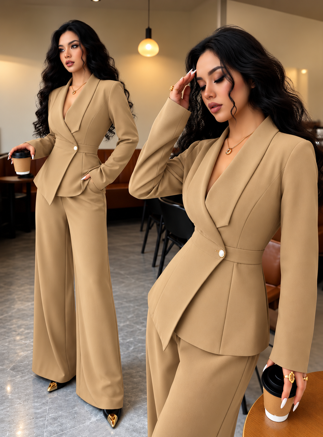 Conjunto Elegante  con Pantalón Largo