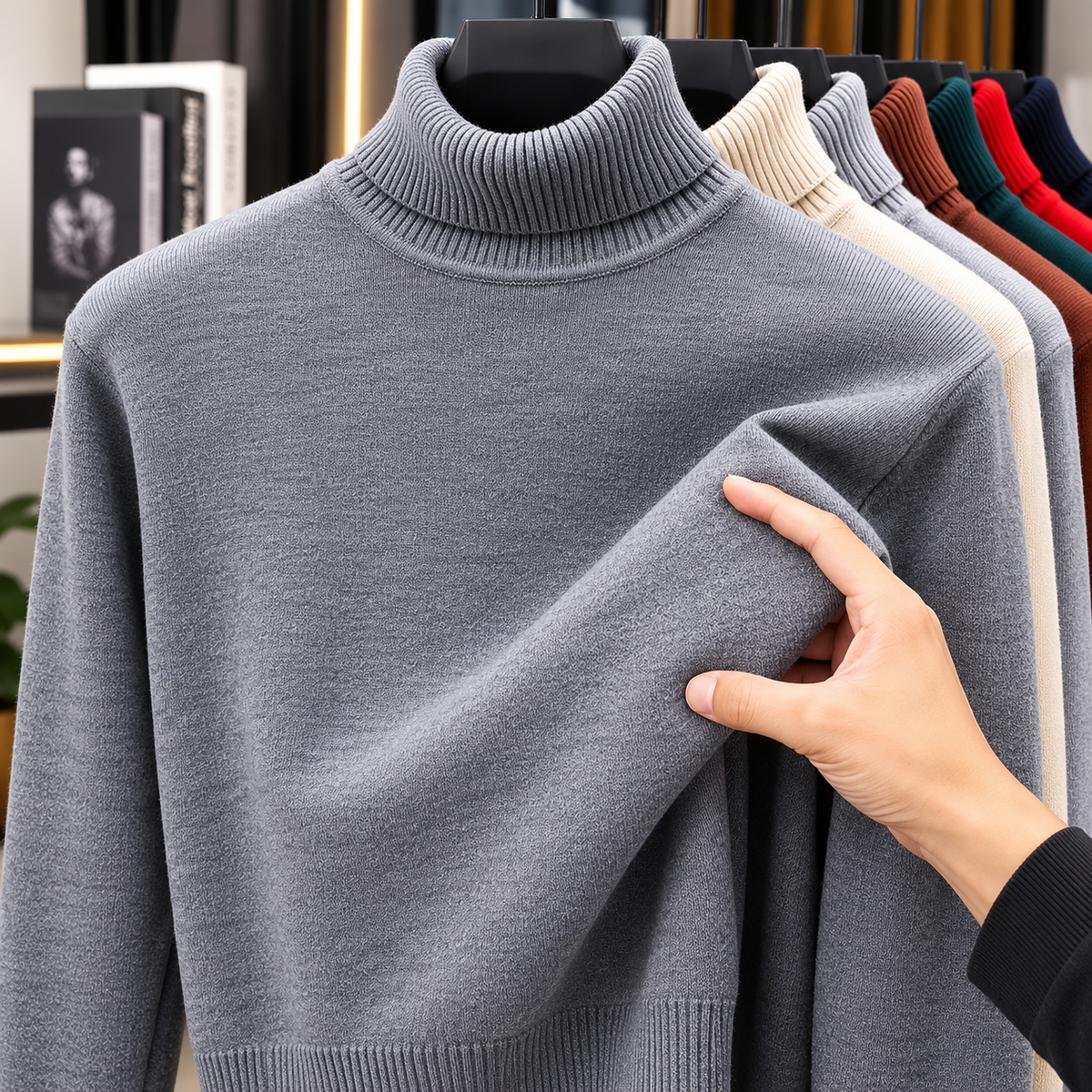 Jersey de Punto con Cuello Alto