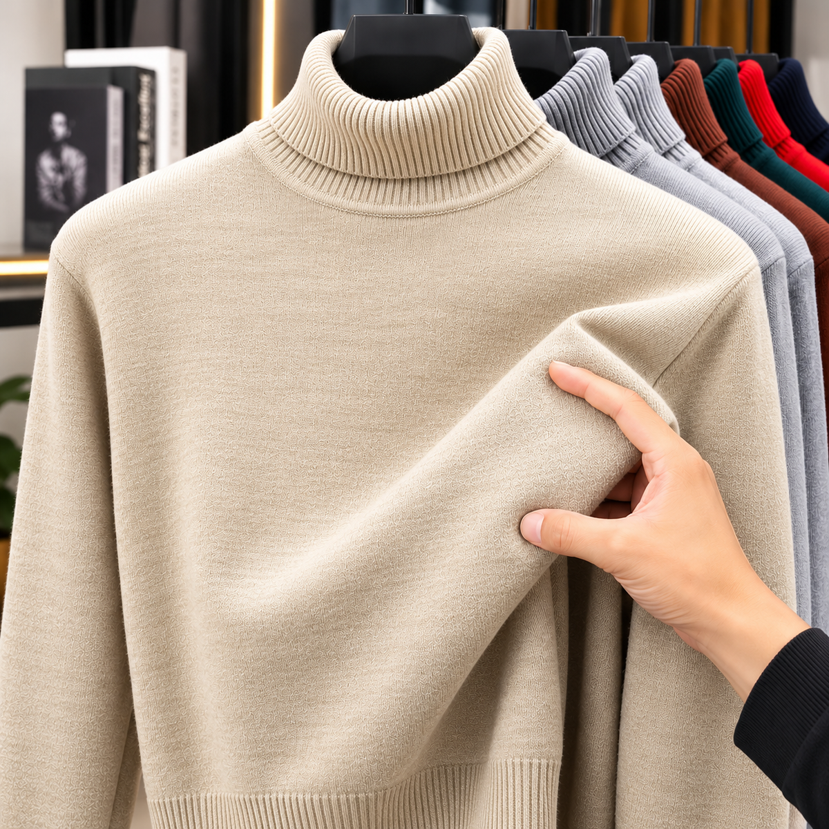 Jersey de Punto con Cuello Alto
