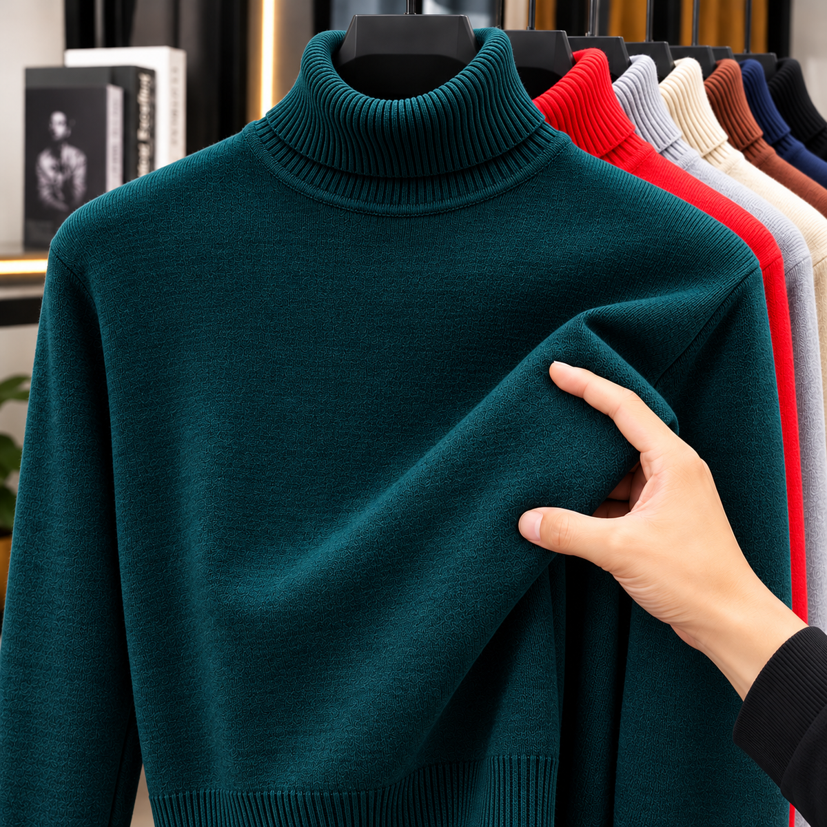 Jersey de Punto con Cuello Alto