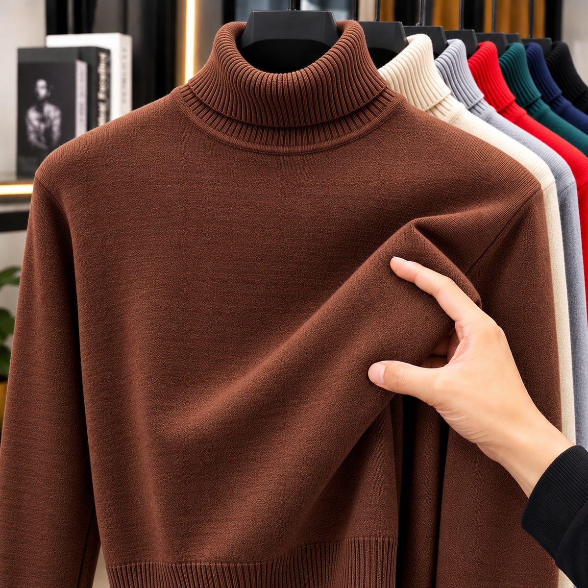 Jersey de Punto con Cuello Alto