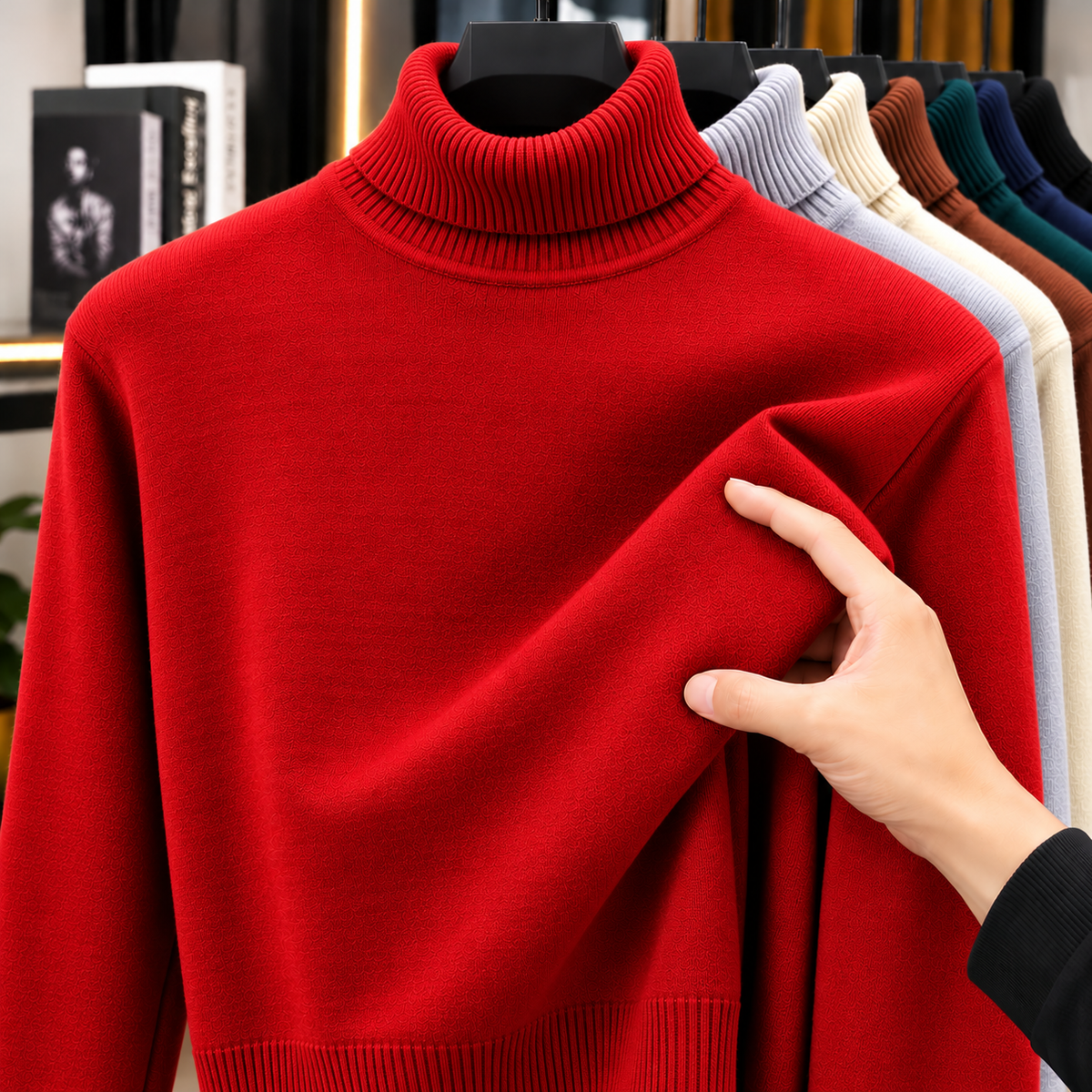 Jersey de Punto con Cuello Alto