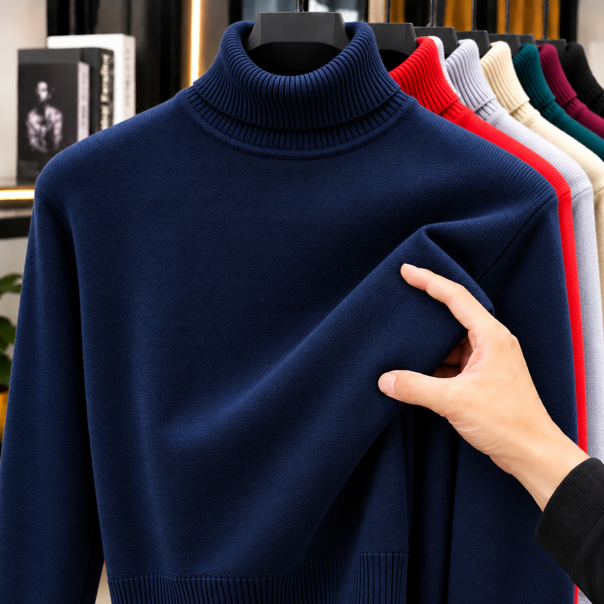 Jersey de Punto con Cuello Alto