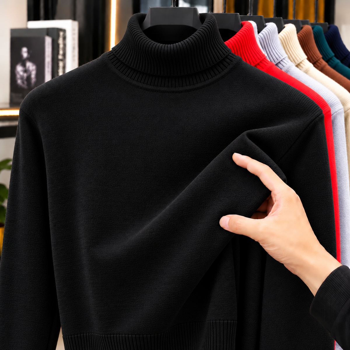 Jersey de Punto con Cuello Alto